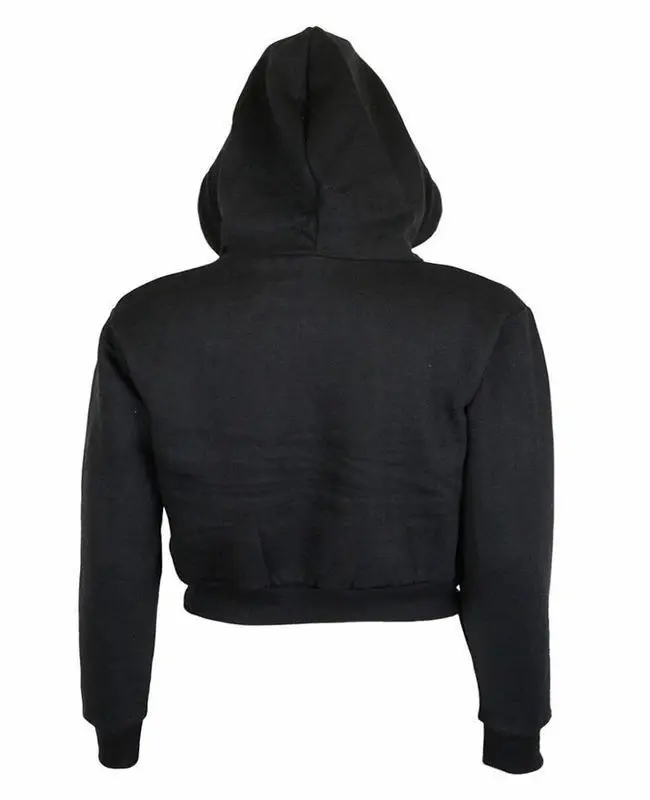 Women Sweatshirt Solid Crop Hoodie Long Sleeve Short Hooded Pullover Coat Casual Sweatshirt Top Clubwear Sports Wear