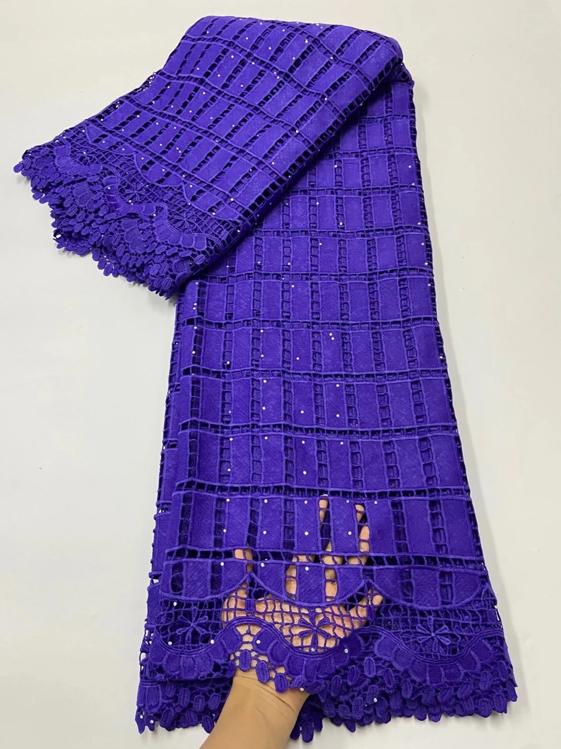 Новейший дизайн чистый белый Африканский шнур гипюр кружевная ткань 2020 высокое