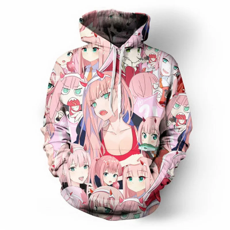 DARLING In The FRANKXX японское аниме толстовки для мужчин Zero два печати Забавные толстовки для женщин пуловер с капюшоном Cospalay Hoddies Youth - Цвет: 2