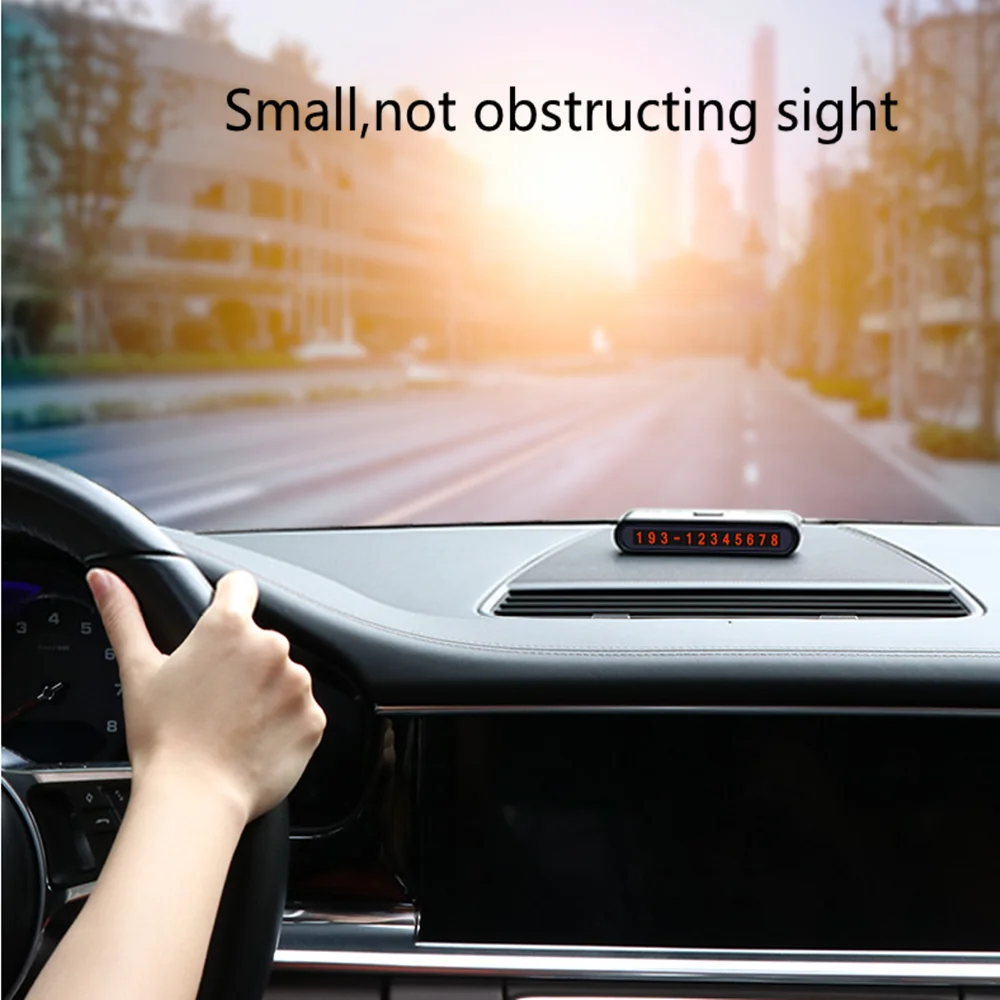 

2020 New Luminous Car Hideable Temporary Car Parking Phone Number Card Sticker Auto Telephone Number Card Plate Car Accessories