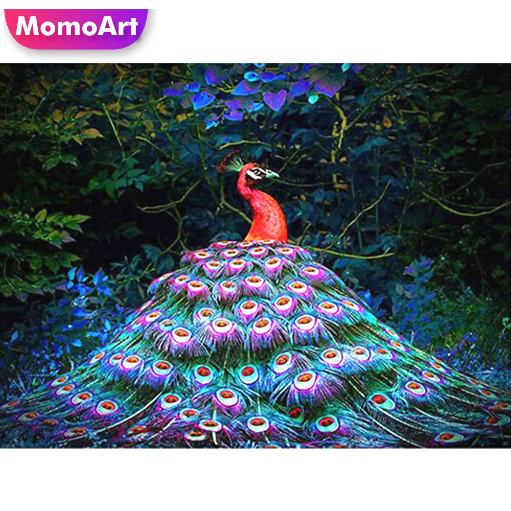 

MomoArt 5d алмазная живопись Павлин Набор для вышивки крестиком Алмазная вышивка животные картина Стразы мозаика ручной работы подарок