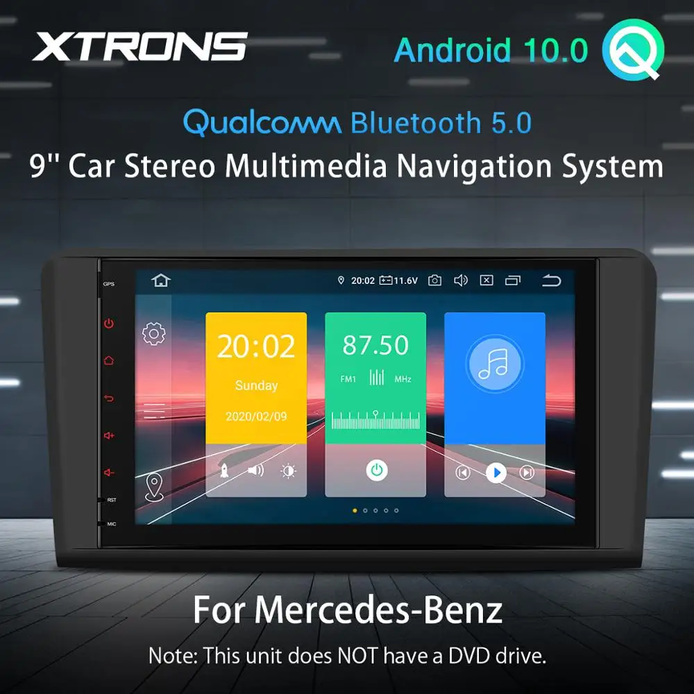 XTRONS Android 10 Qualcomm Bluetooth 5 0 автомобильный стерео плеер радио GPS для Mercedes Benz W164 ML300 ML350