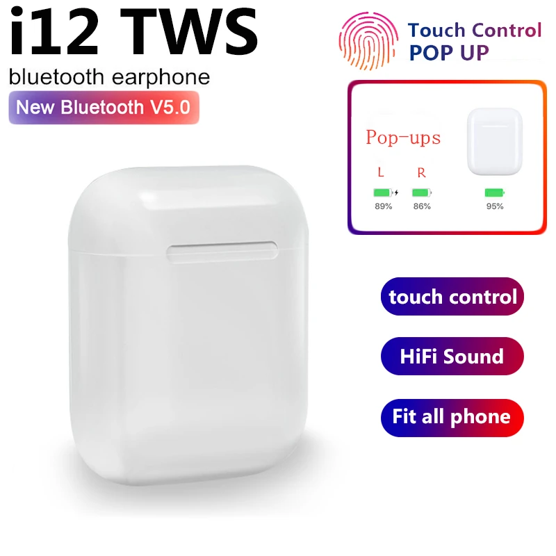 Оригинальный i12 наушники вкладыши TWS с Беспроводной Bluetooth 5 0 Спортивный Пот