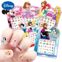 frozen princess elsa anna makeup nail stickers toys disney snow white sophia mickey minnie kids cartoon anime figures 3d sticker
