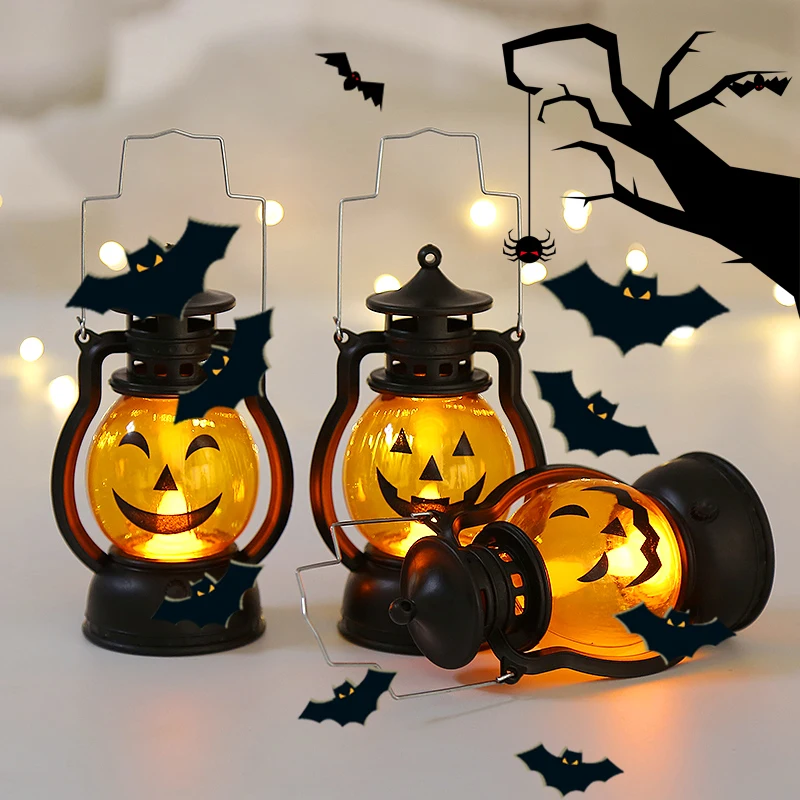 3 шт./компл. Хэллоуин тыква фонарь креативная светодиодная лампа реквизит