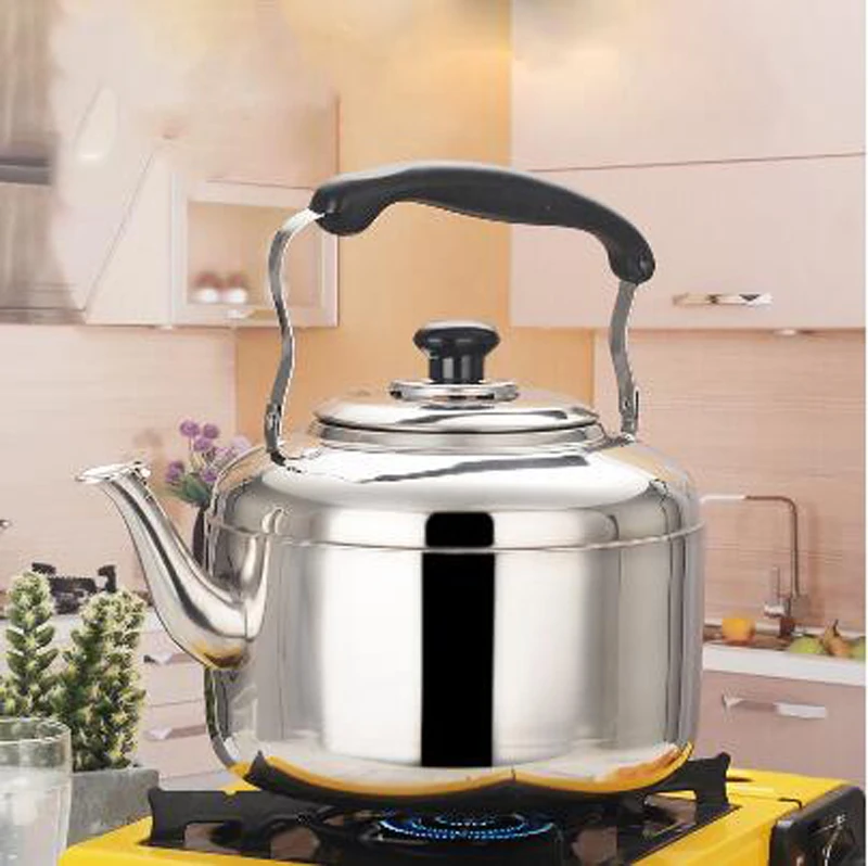 4L 5L 6L большой емкости нержавеющая сталь пианино звук чайник свисток воды газовая