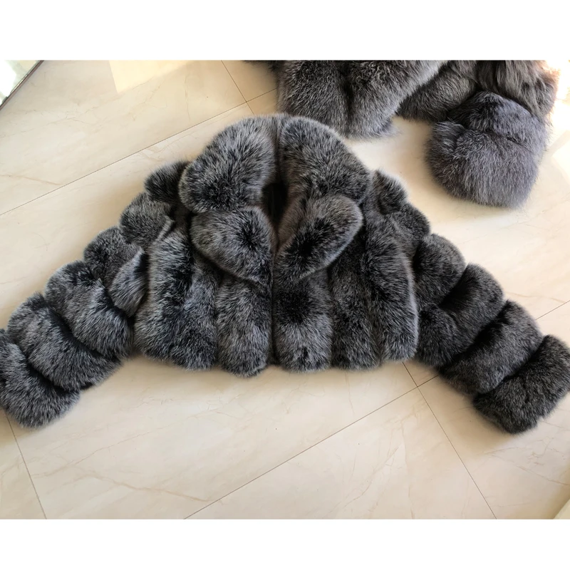 

Real Fox Jacket Ladies Women Natural Fur Coat Short
