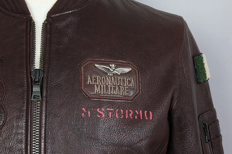 Мода 2020 Натуральная мужская коричневая летная кожаная Тонкая бейсбольная