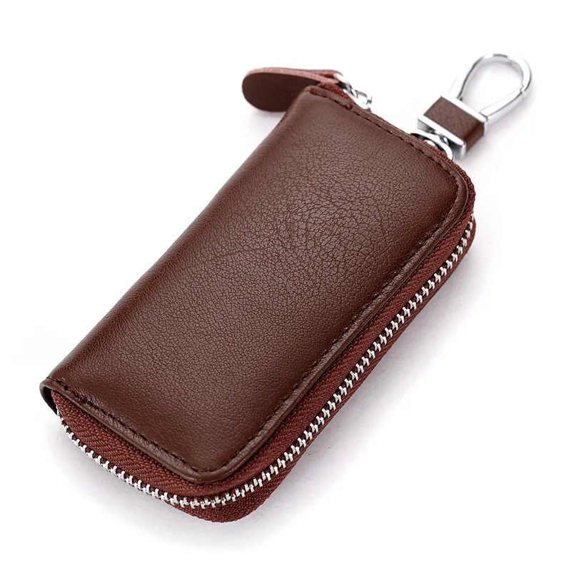 

Men Women Car Key Holder Wallets Cow Leather Housekeeper Card Zipper Case Keys Organizer Money Bag SUB Sale