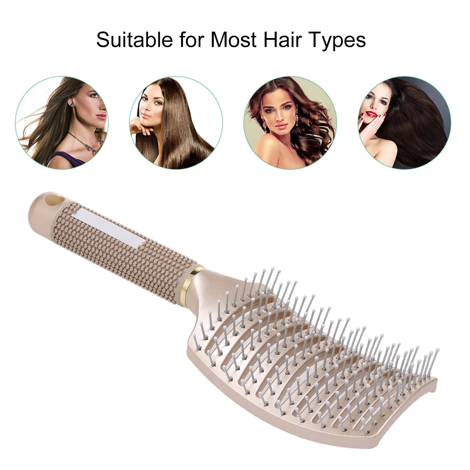 New Hairbrush Curved Vent Brush for Blow Drying Styling Detangling Hair Wave Row Short Thick Tangles Curly | Красота и здоровье