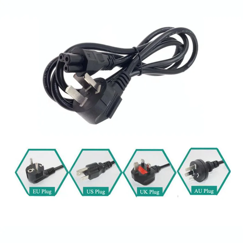 

EU/US/AU/UK Plug 1.5M 3 Prong AC Power Adapter Cable For Universal 3 Prong Toshiba HP Acer Asus Dell Samsung PC Laptop Charger