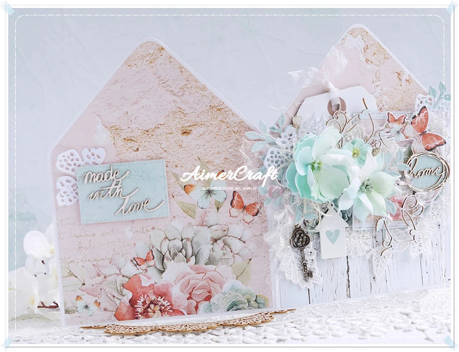 3 шт. металлические Вырубные штампы с цветочным рисунком искусственное рельефное