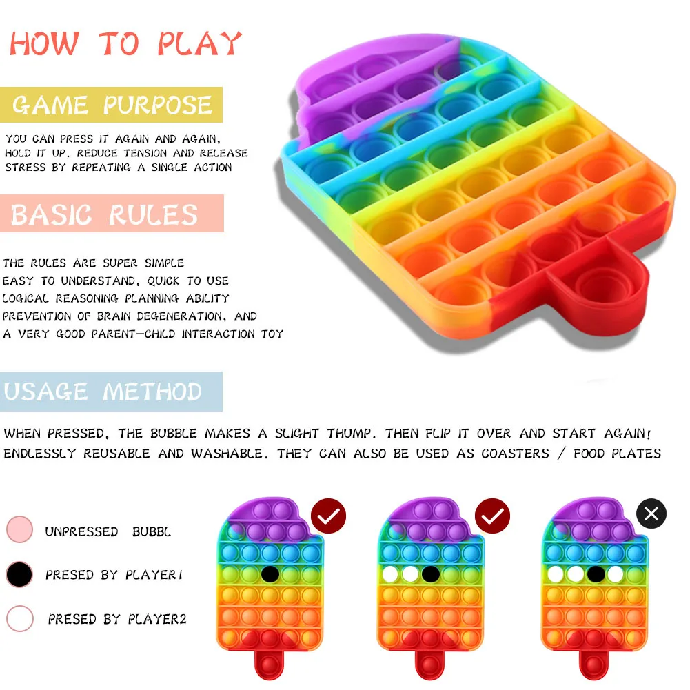 

Toys Hot Silicone Toys Relief Stress Toy Push Bubble Toys Early Education Anti-Stress Interactive Toy DropShipping