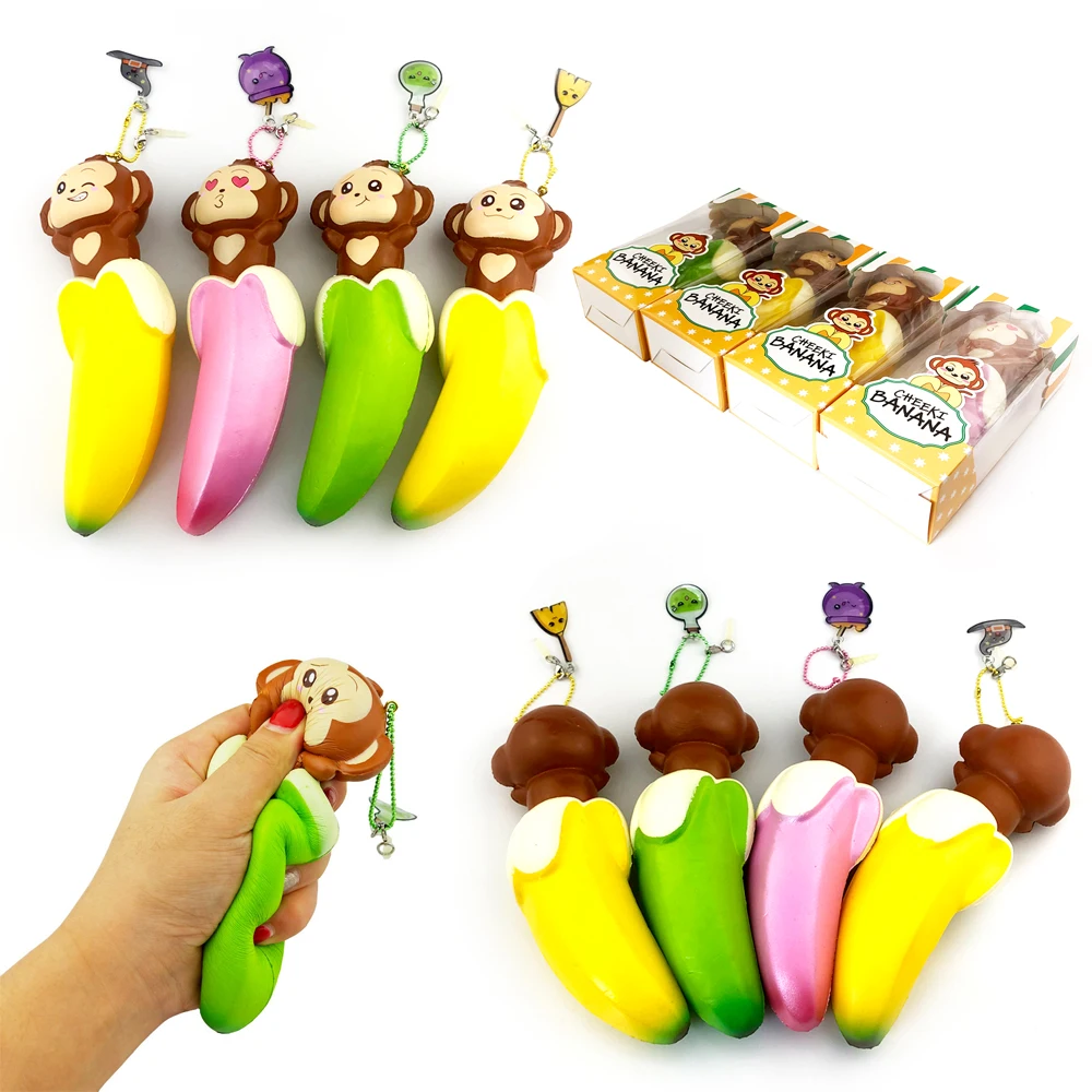 Punimaru мультяшная обезьяна банан мягкая сжимаемая кукла фрукты медленно