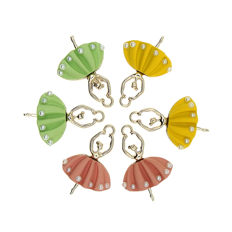 

10 шт., эмалевые подвески для девочек, 7 х27х18 мм