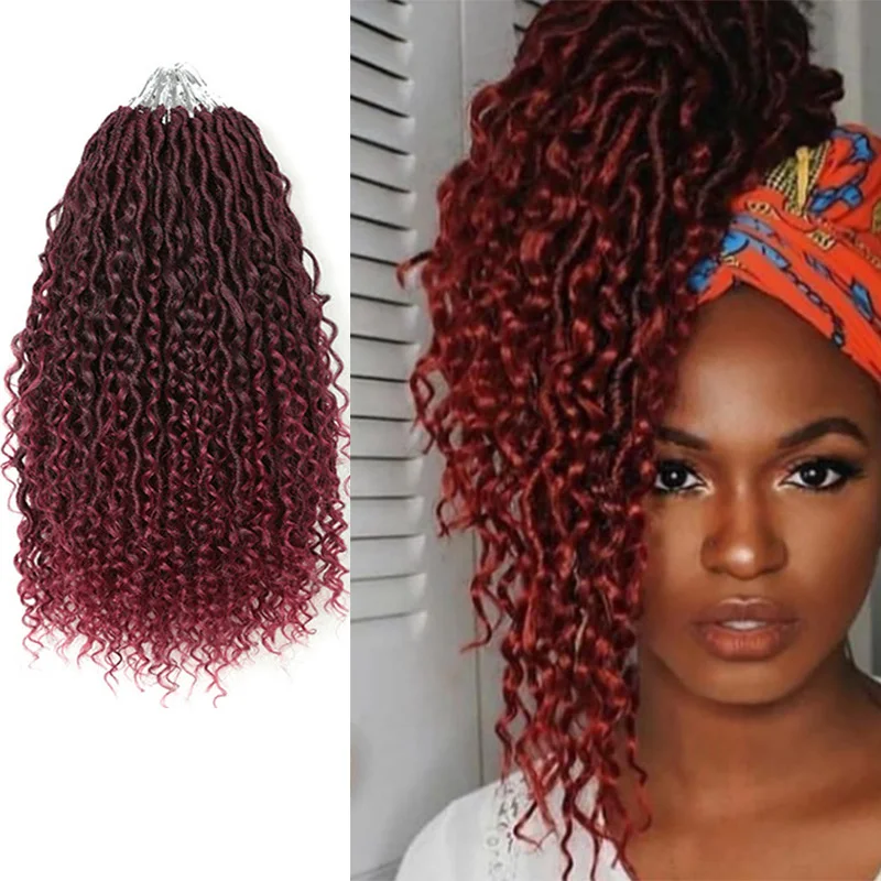 

Saisity Omber 18inch Synthetic Goddess Faux Locs Crochet Braids Curly Hair Extensions Braiding Hair For Black Women Hair
