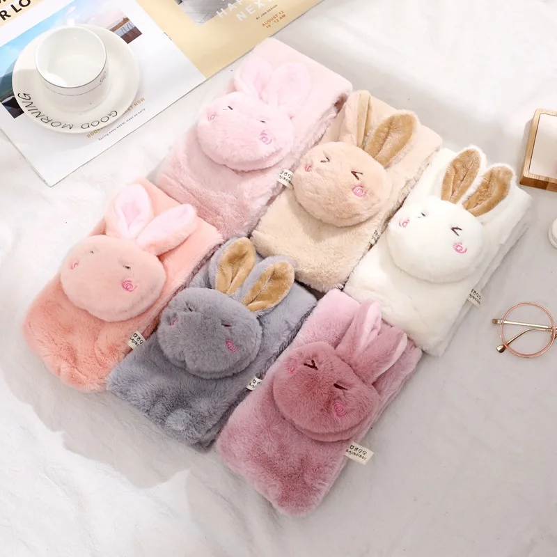 Fashion 2019 Winter Kids Scarves Cute Cartoon Rabbit Warm Boys Girls Short Scarf Collar Children | Аксессуары для одежды