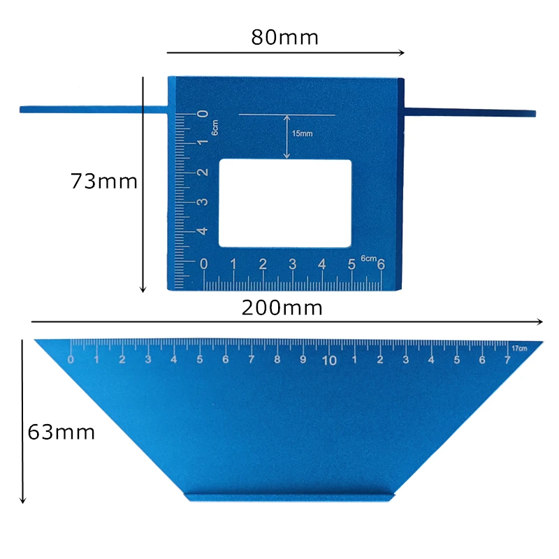 Угловая линейка 45 градусов 90 транспортир из алюминиевого сплава квадратный