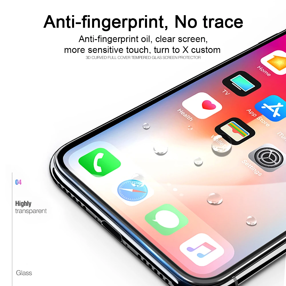 100Pcs/lot Screen Protector 3D Full Cover Tempered Glass  For iPhone 12 11 Pro Xs Max X Xr 8 7 6 6s Plus Cover Protective Glass