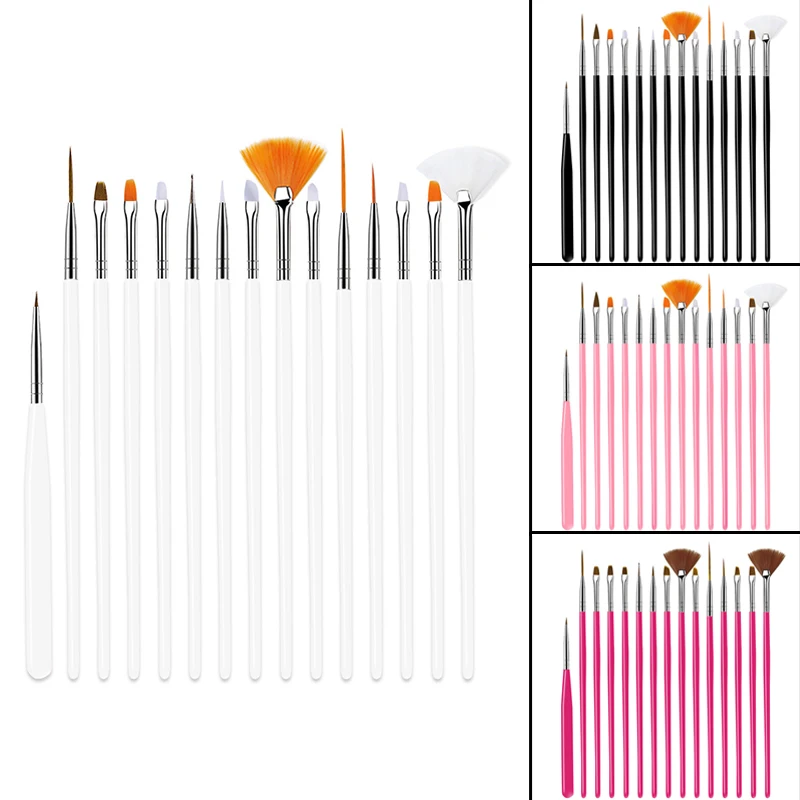 

15pcs Nail Designs Brush Set Including Point Drill Drawing Pens Nail Painting Brush Set Drawing 3D Nail Brush Brush Pen Kits