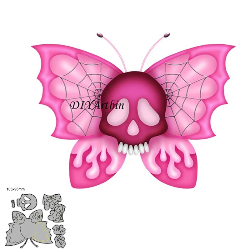 Новинка трафареты с черепом бабочкой на День святого Валентина штампованные для