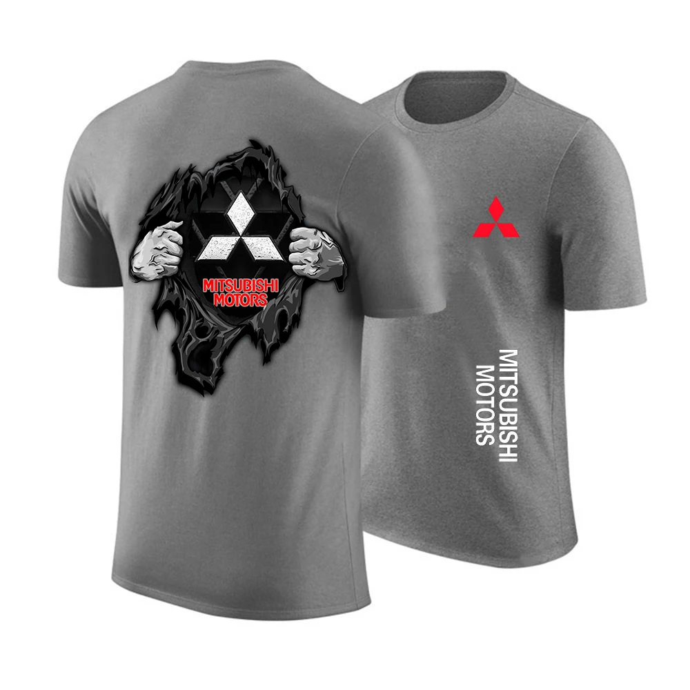 Mitsubishi Car LOGO Tshirts Short Sleeve Tops Tees Casual Loose Couple T-shirt Summer New | Мужская одежда