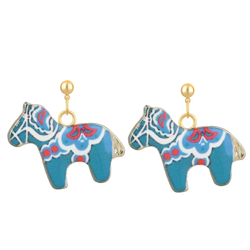 Серьги подвески с эмалью женские милые корейские ювелирные украшения в виде