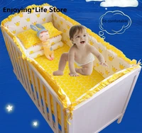 6pcsset crib bedding set cotton toddler baby bed linens include baby cot bumpers bed sheet pillowcase bedding set luxury