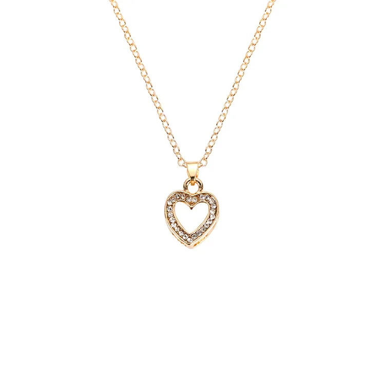 2019 gold Heart-shaped necklace earrings ring bracelet four-piece set jewelry accessories sets for women | Украшения и аксессуары
