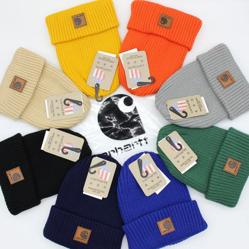 

Solid Color Knitted Hat Women Winter Warm Cap Elastic Beanie Hats Men Leisure Hat Outdoor Ski Hat Fashion Brand Skullies Hat
