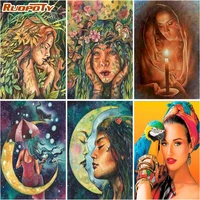 paint by numbers woman drawing on canvas diy pictures by number flower animal kits handpainted home decor gift