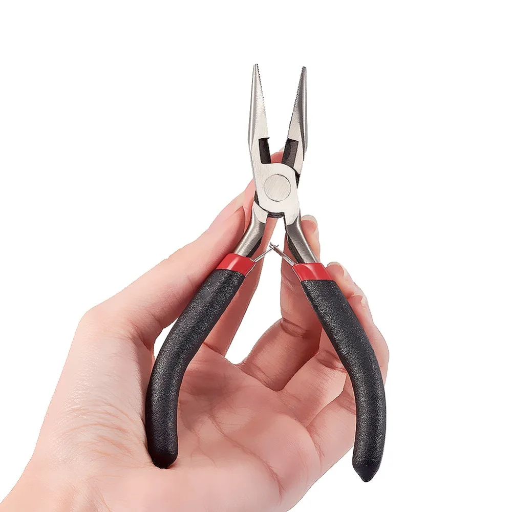 8 шт./компл. Ювелирные плоскогубцы инструмент углеродистая Сталь черный набор Клещи для Бисер "сделай сам" для изготовления ручной плоский нос плоскогубцы с круглыми губками для резки проволоки