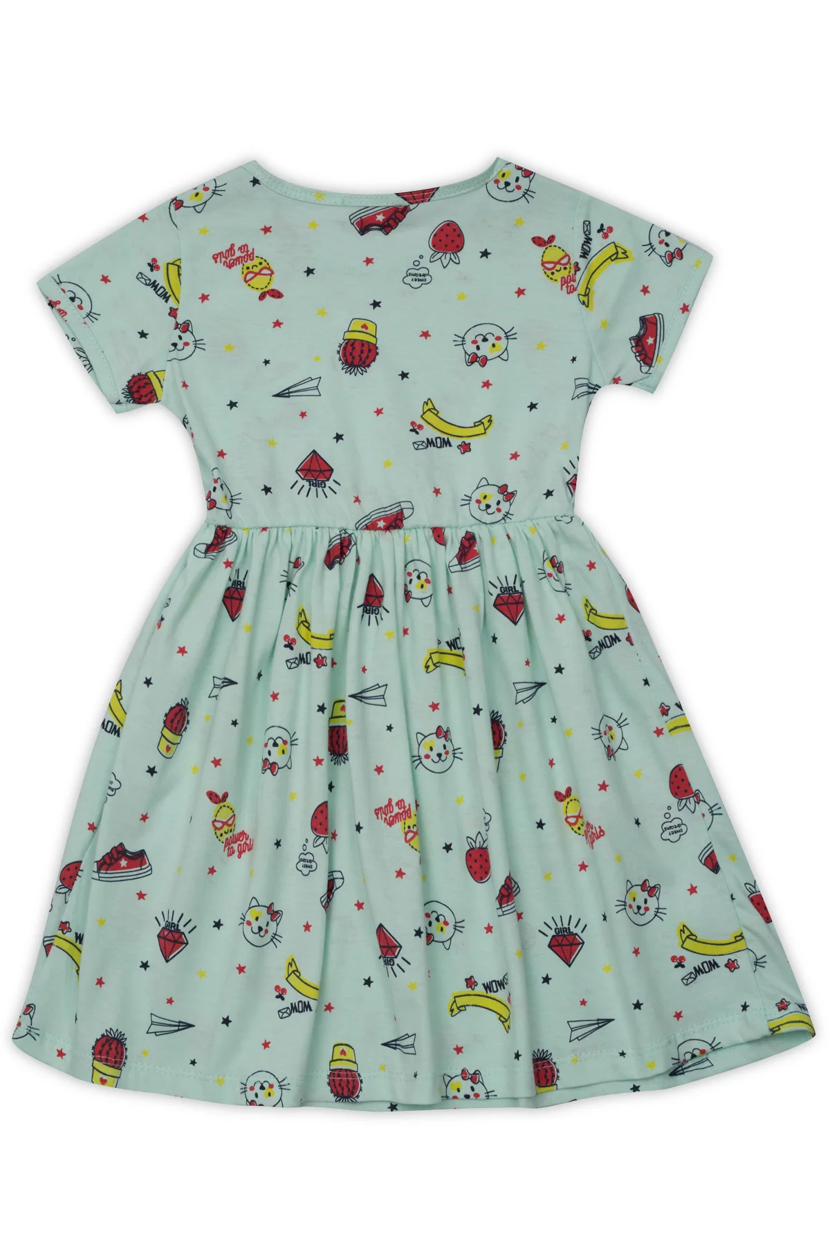 Le Two Tone велосипед воротник 100 хлопковое платье с платьем для маленьких девочек