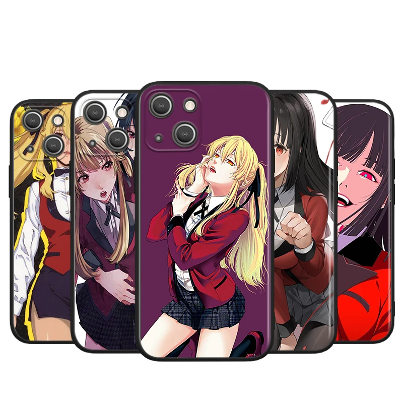 

Japan Anime Girl Jabami Yumeko For Apple iPhone 13 12 11 Pro Max Mini XS Max X XR 6 7 8 Plus 5S SE2020 Soft Black Phone Case