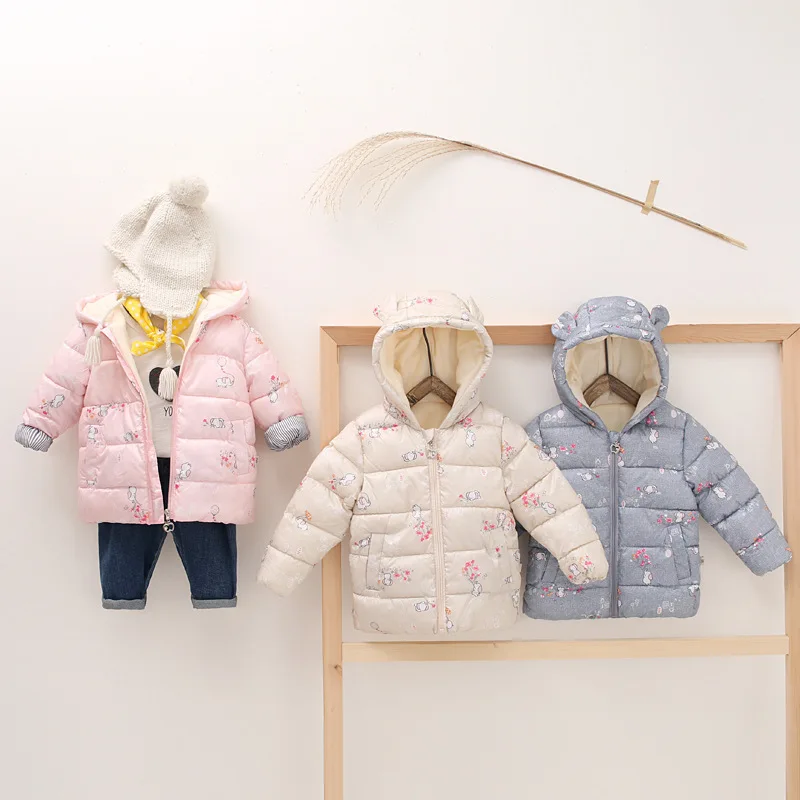 Новая детская парка одежда зимнее пальто для девочек теплые хлопковые пуховики