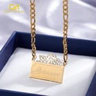 Ожерелье с изящным именем для женщин, изящный кулон из нержавеющей стали с покрытием из 18-каратного золота, ювелирное изделие, подарок на день матери