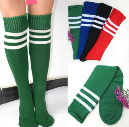 

Hot Fashion Warm Sportswear Socks Women Classic Striped Cotton Lacrosse Long Socks Ladies Knee High 3 Line Solid Socks