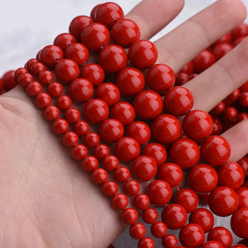 

New Beautiful Red Semi-Precious Stone 4-14mm Exquisite Pearl Shell DIY Pendant Necklace Accessories Hot Glamour Pearl