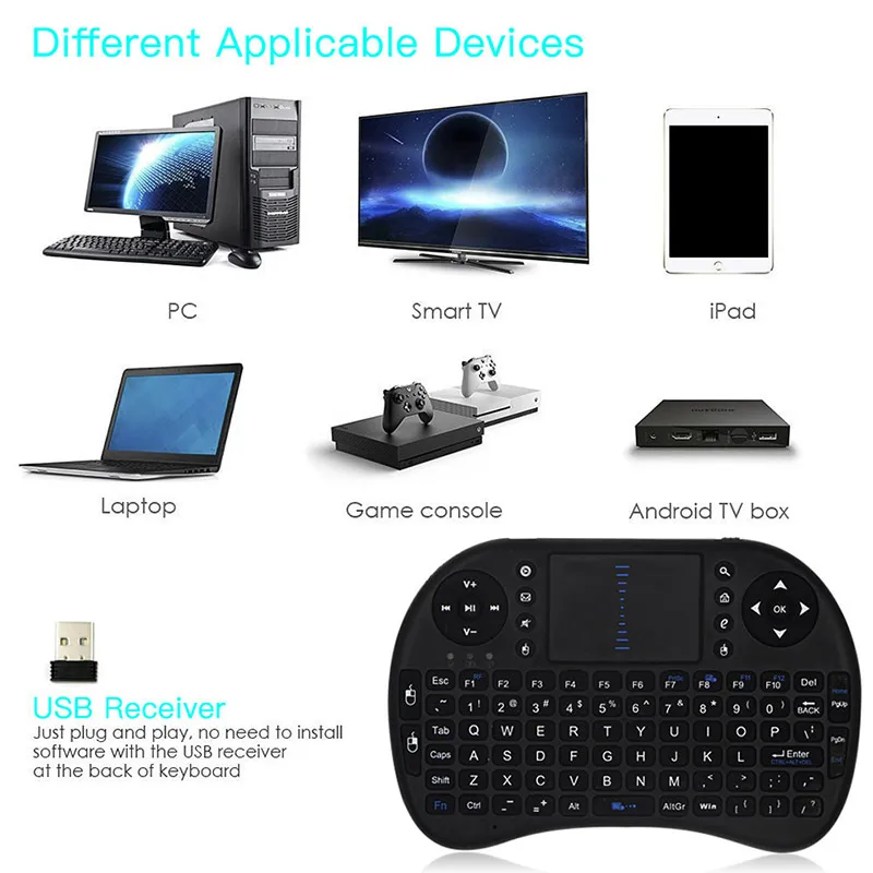 Беспроводная мини-клавиатура 2 4 ГГц 3 цвета английский и русский воздушная мышь с
