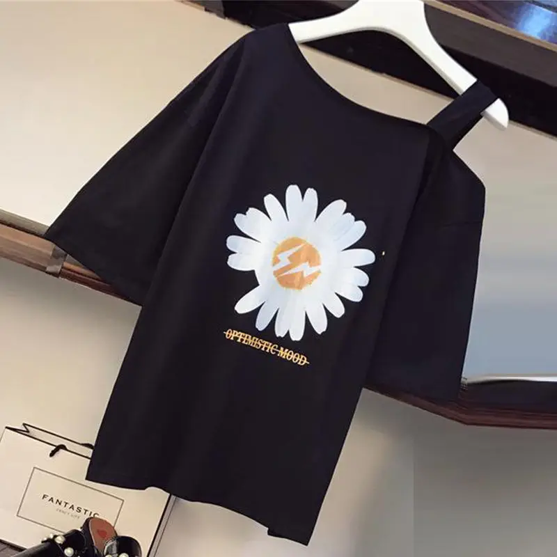 Женский летний комплект из 2 предметов Базовая футболка с открытыми плечами и