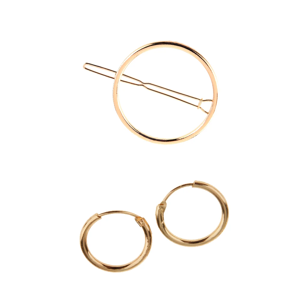 Уникальные аксессуары для коротких волос девочек круглые заколки и серьги |