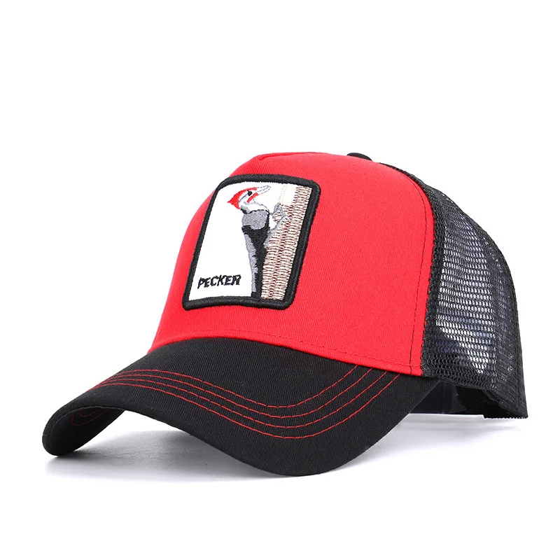 

Fashion Animals Embroidery Baseball Caps Men Women Snapback Hip Hop Hat Summer Breathable Mesh Sun Gorras Unisex Streetwear Bone