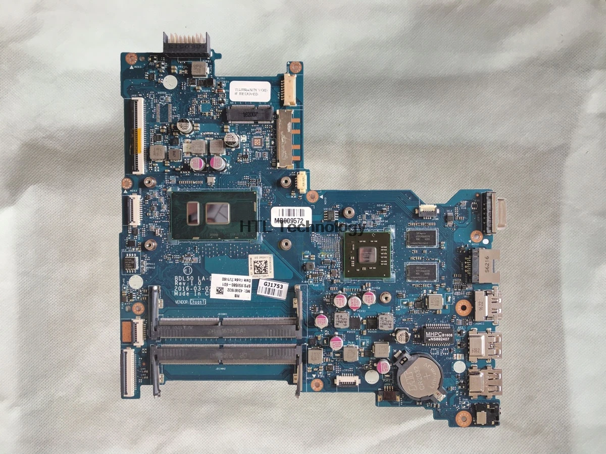 

Laptop Motherboard FOR HP 250 G5 858580-601 858580-501 858580-001 BDL50 LA-D704P I5-6200U CPU R5M1-30 2GB GPU DDR4
