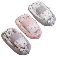 portable baby crib childrens cotton cradle folding newborns traveling cots striped printed child lounger bed infant playpen bed