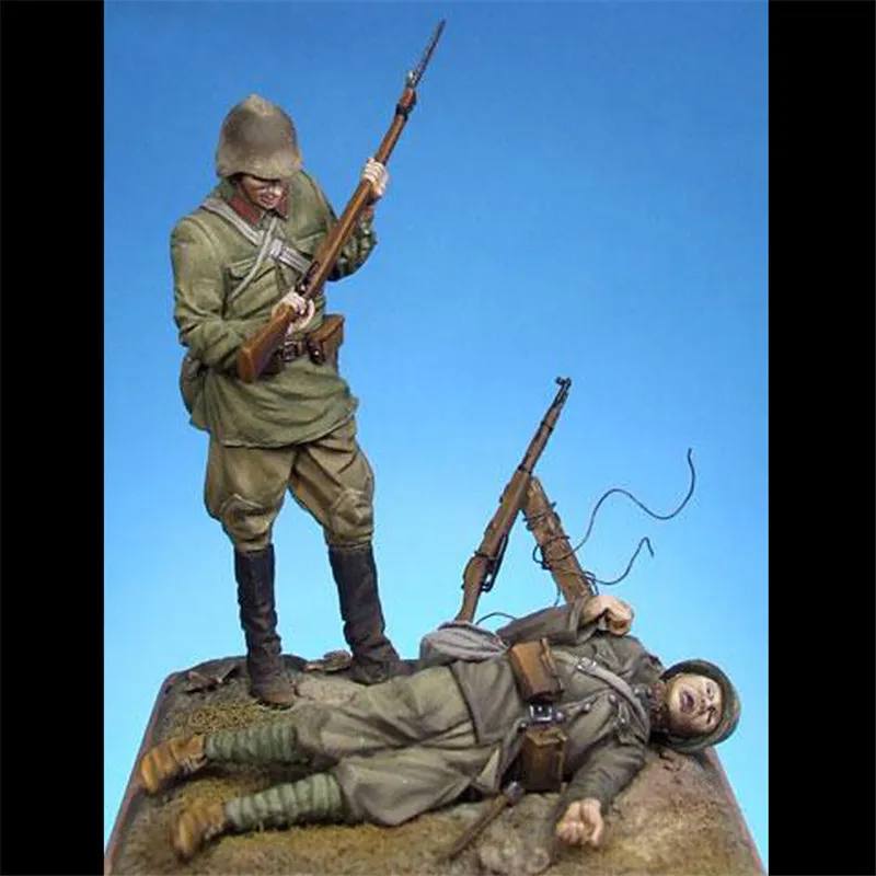 2 шт. Khalkhin Gol 1939 солдат фигурка из смолы масштаб 1/35 набор моделей бесцветная