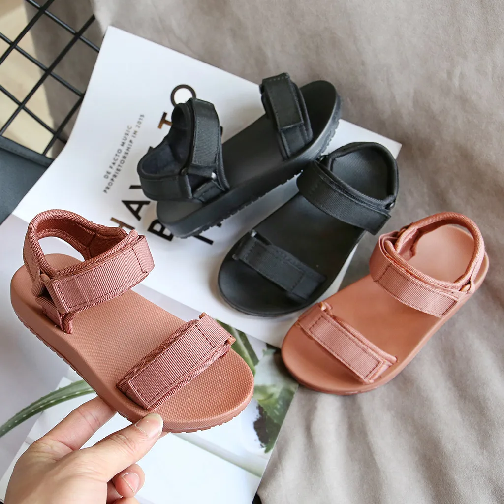 Брендовые летние сандалии для мальчиков и девочек детские пляжные с мягкой