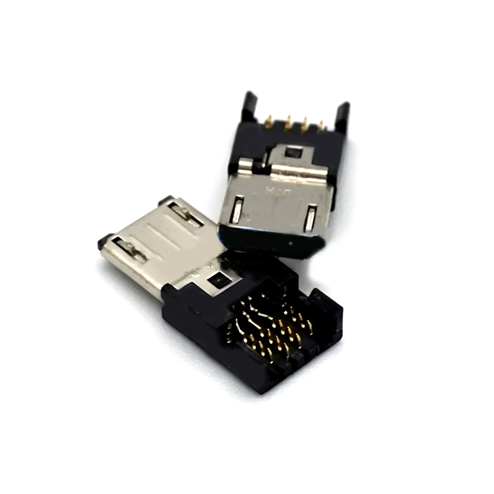 

10 Pcs MICRO USB 5Pin Plug To 4P Wire Interface Connector Charging Plugs With Heat Shrink Tubing