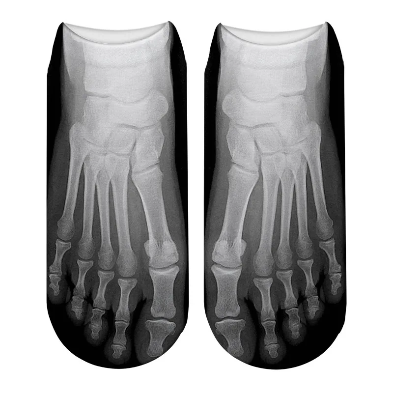 Hot 3D Printed Skeleton Canvas Shoes Socks Cute Women Carton Shoes Socks Skull Funny Low Cut Ankle Sock Calcetines Mujer