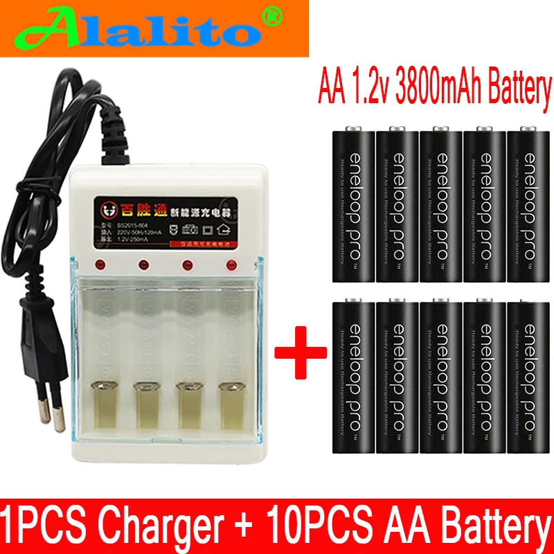 AA батарея основная Pro 3800 MAH 1 2 V Ni MH камера игрушка Подогрев перезаряжаемая +