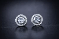 kkmall store round moissanite cut single grain 0 50ct diamond test passed moissanite silver earring jewelry girlfriend gift